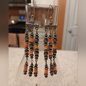 Orange Spiny Oyster Shell Earrings
